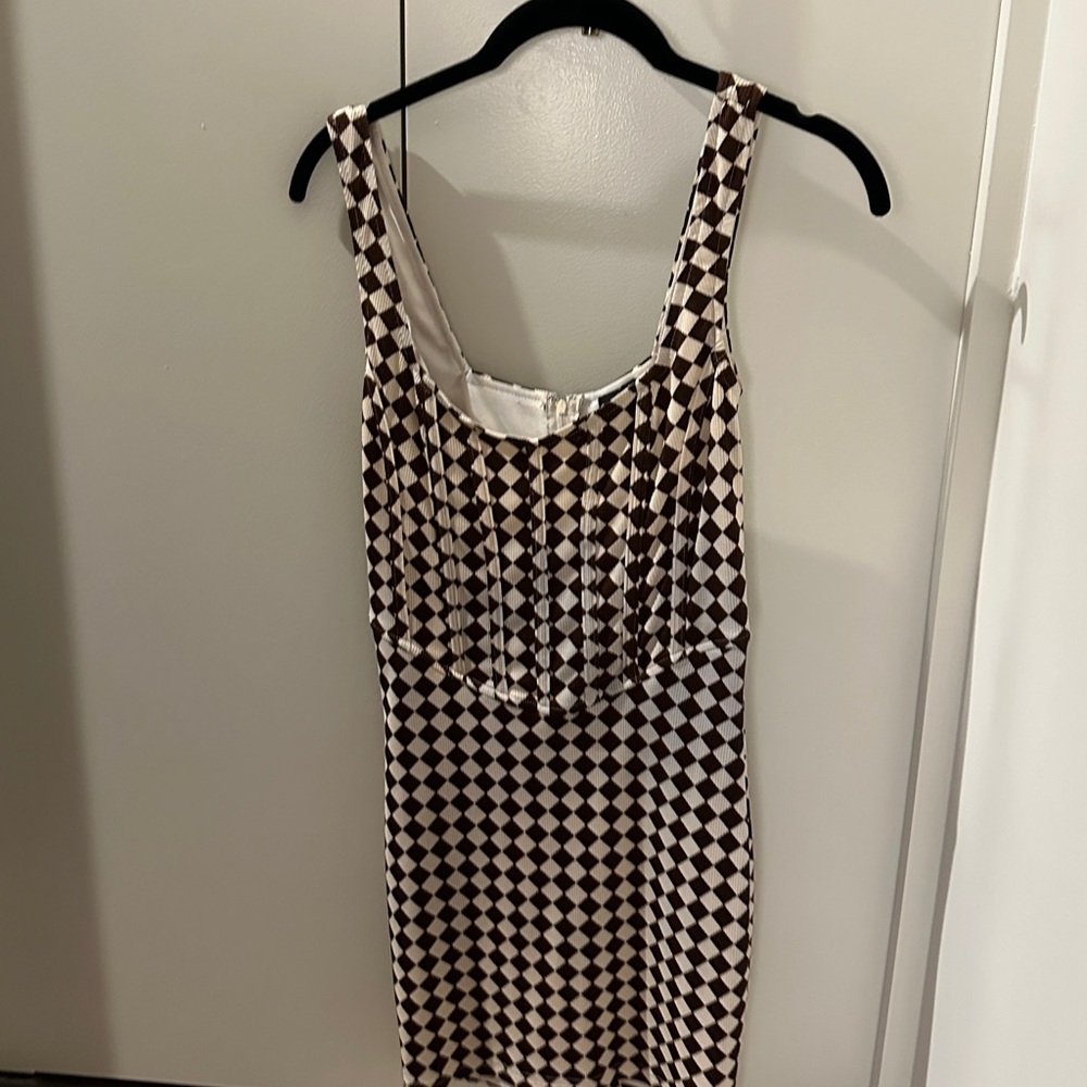 Windsor Brown and White Checkered Dress